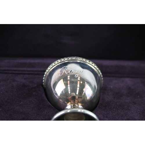 360 - ASPREY & CO. 1998 Sheffield Sterling Silver Christening Egg Cup & Spoon 62g