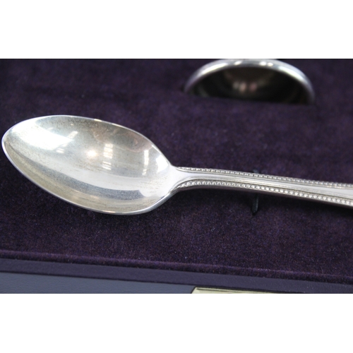 360 - ASPREY & CO. 1998 Sheffield Sterling Silver Christening Egg Cup & Spoon 62g