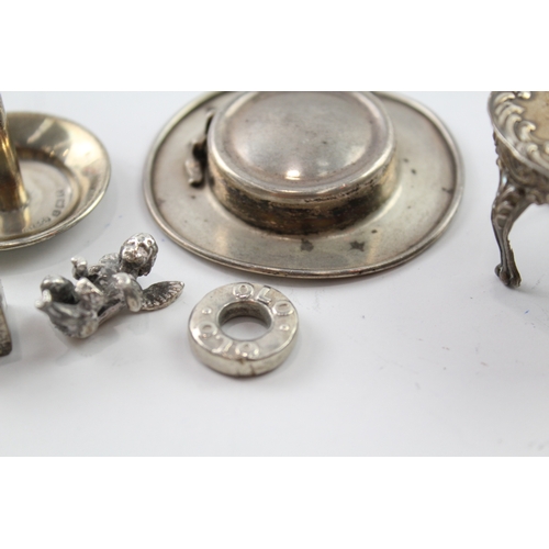 369 - 6 x Antique / Vintage .925 Sterling Silver Miniature Trinkets / Collectables 64g