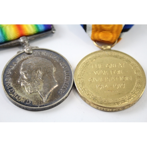 382 - WW1 Medal Pair 63399 Cpl A Robinson MGC x 2