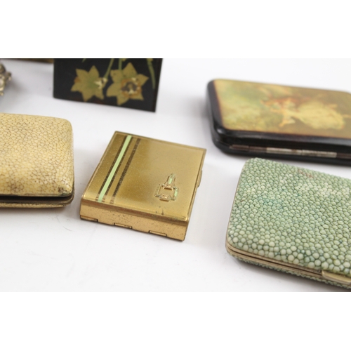 394 - Tobacciana Collectables Inc Silver Plate Match Box Holder, Shagreen Etc