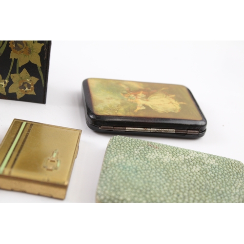 394 - Tobacciana Collectables Inc Silver Plate Match Box Holder, Shagreen Etc