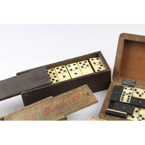 408 - Vintage Antique Dominoes Checkers Boxed