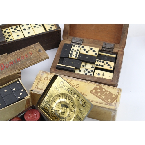 408 - Vintage Antique Dominoes Checkers Boxed