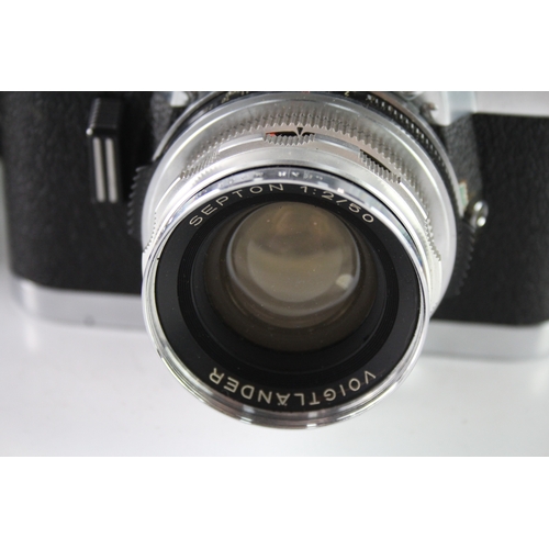 441 - Voigtlander Ultramatic w/ Septon 50mm F/2 Manual Camera Lens, Working w/ Case