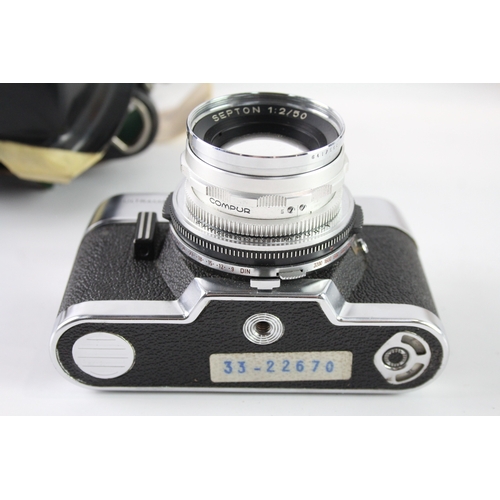 441 - Voigtlander Ultramatic w/ Septon 50mm F/2 Manual Camera Lens, Working w/ Case