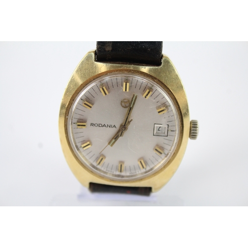 457 - Men's Vintage Rodania Gold Tone Watch Hand-Wind WATCH RUNS