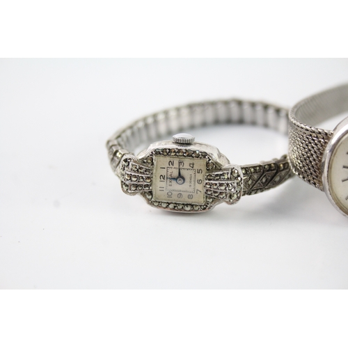 464 - Women's Vintage Mixed Purity Silver Watches Hand-Wind WATCH RUNS