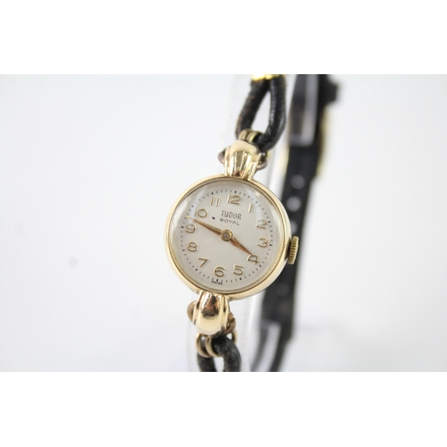 475 - Women's Vintage Tudor Dress Style 9ct Gold Watch Hand-Wind WATCH RUNS