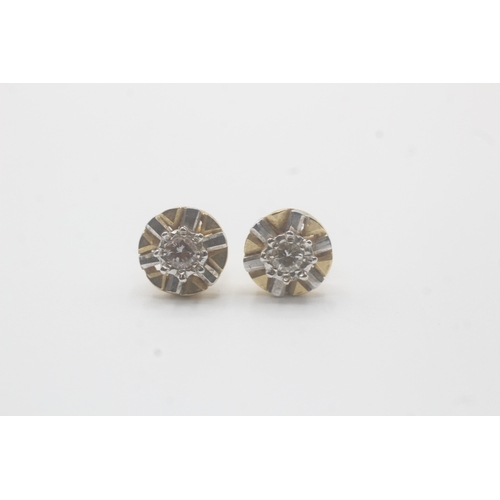 48 - 18ct gold diamond stud earrings (3.1g)