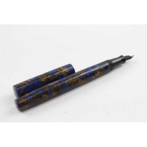 481 - Vintage Mabie Todd Blackbird Self Filling Navy Fountain Pen w/ 14ct Nib WRITING