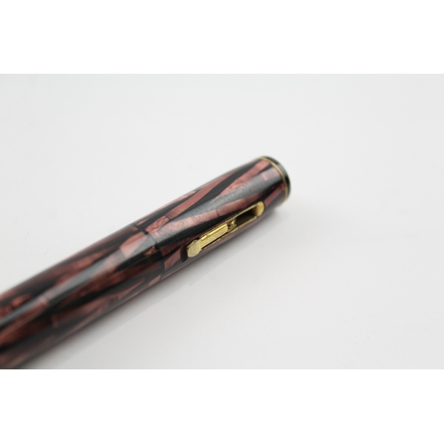 482 - Vintage Waterman Ideal Burgundy Fountain Pen w/ 14ct Gold Nib WRITING