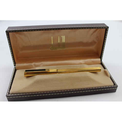 486 - Vintage Alfred Dunhill Gold Plated Cased Rollerball Pen In Original Box