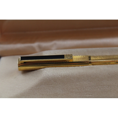 486 - Vintage Alfred Dunhill Gold Plated Cased Rollerball Pen In Original Box