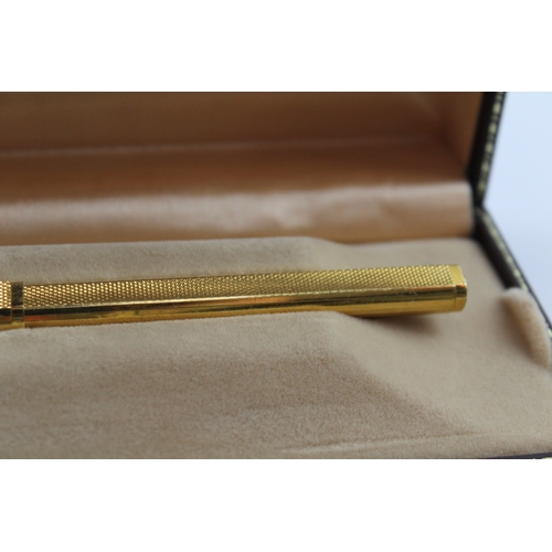 486 - Vintage Alfred Dunhill Gold Plated Cased Rollerball Pen In Original Box