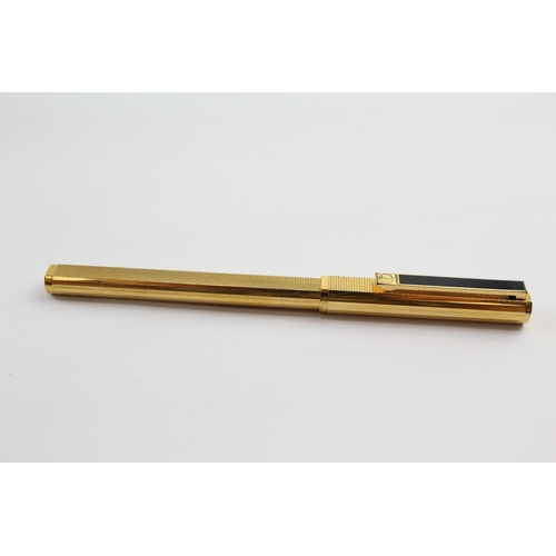 486 - Vintage Alfred Dunhill Gold Plated Cased Rollerball Pen In Original Box