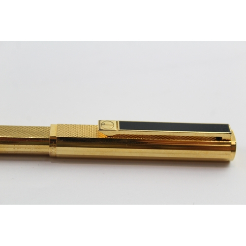 486 - Vintage Alfred Dunhill Gold Plated Cased Rollerball Pen In Original Box