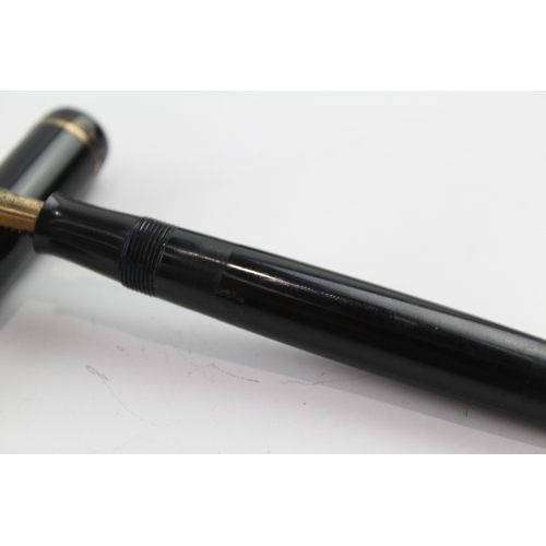 489 - Vintage Parker Victory Black Fountain Pen w/ 14ct Gold Nib WRITING