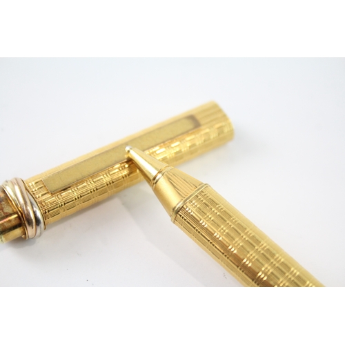 498 - Vintage Must De Cartier Gold Plated Ballpoint Pen / Biro WRITING (23g)