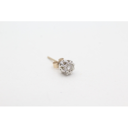 99 - 9ct white gold diamond stud earrings (0.8g)