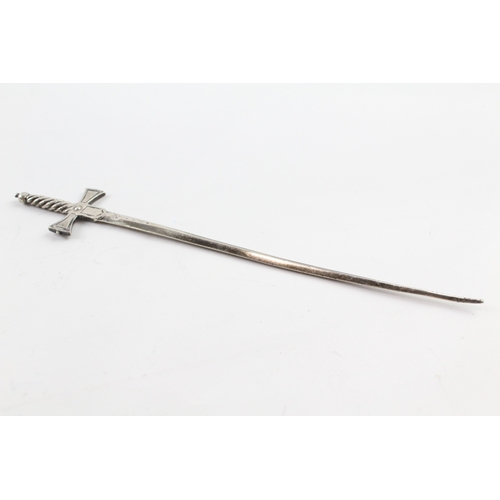 352 - Antique 1889 London Sterling Silver Novelty Sword Form Letter Opener (29g)