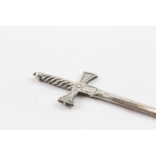 352 - Antique 1889 London Sterling Silver Novelty Sword Form Letter Opener (29g)