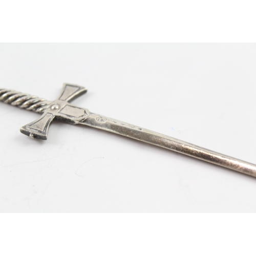 352 - Antique 1889 London Sterling Silver Novelty Sword Form Letter Opener (29g)