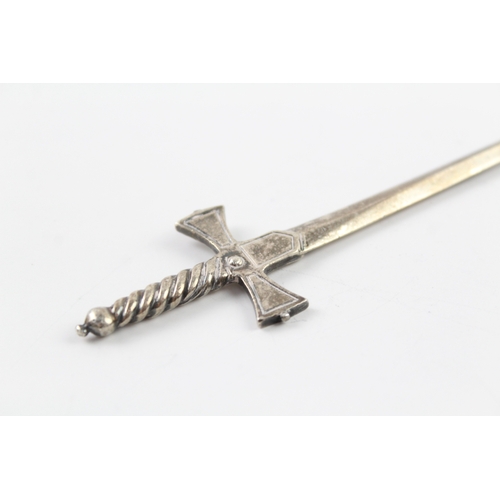 352 - Antique 1889 London Sterling Silver Novelty Sword Form Letter Opener (29g)