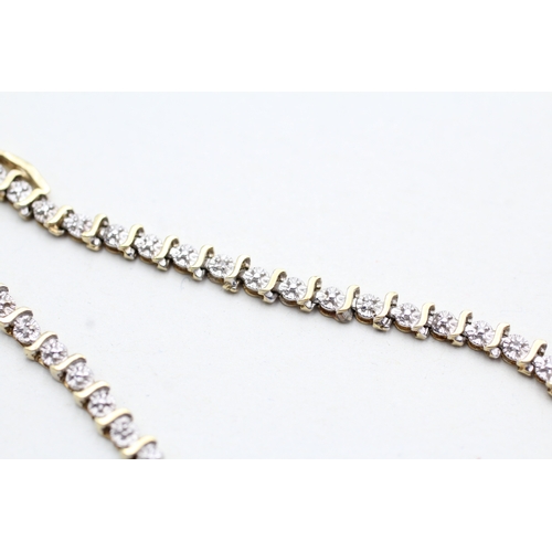 11 - 9ct gold diamond set tennis bracelet (4.8g)