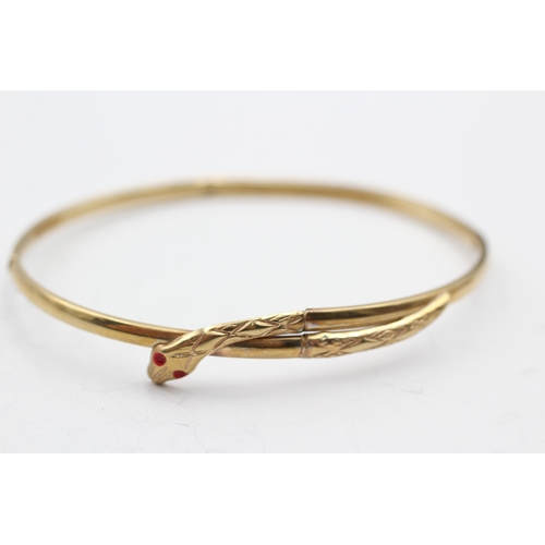 14 - 9ct gold snake bangle (3.3g)