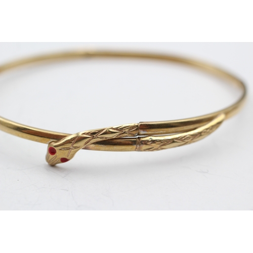 14 - 9ct gold snake bangle (3.3g)