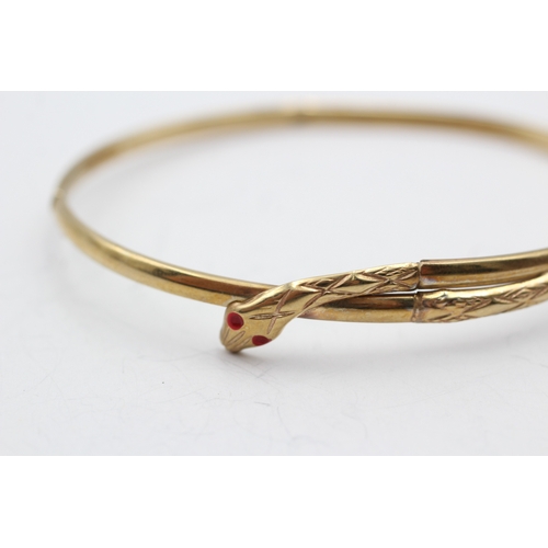 14 - 9ct gold snake bangle (3.3g)