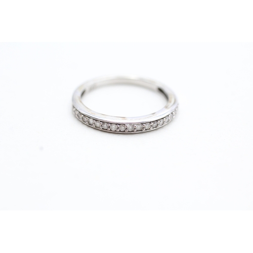 176 - 9ct gold diamond half eternity ring (1.7g) Size L 1/2