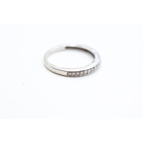 176 - 9ct gold diamond half eternity ring (1.7g) Size L 1/2