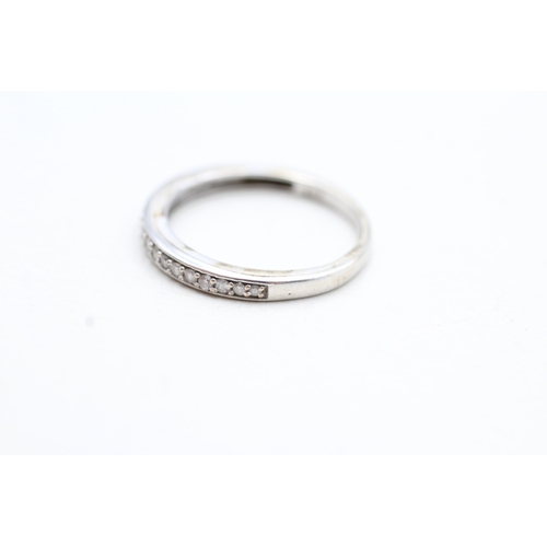 176 - 9ct gold diamond half eternity ring (1.7g) Size L 1/2