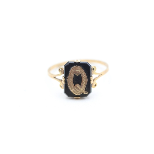 190 - 9ct rose gold gothic letter 