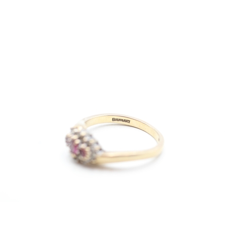 233 - 9ct gold ruby & diamond dress ring (2.9g) Size N