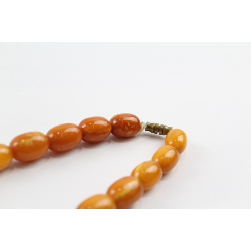 316 - Graduated Amber Necklace w/ Screw Clasp 38g