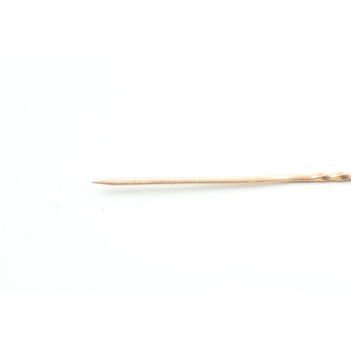 33 - 9ct gold antique seed pearl stick pin (1.1g)