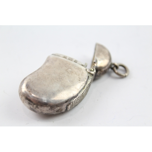 343 - Antique Victorian 1900 Birmingham Sterling Silver Novelty Vesta / Match Case 15g