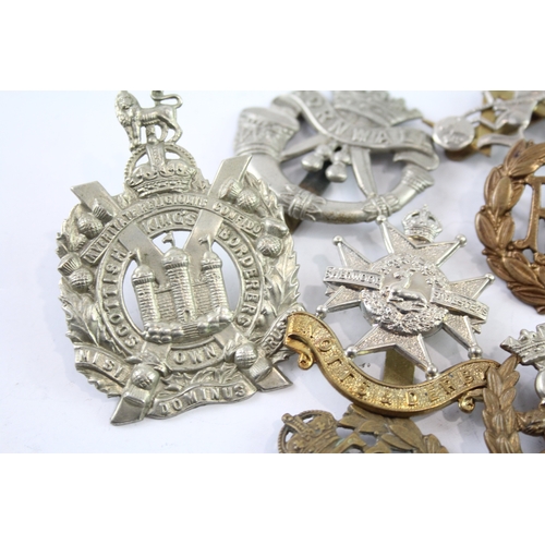 383 - Military Cap Badges Inc Manchester Regt, Cornwall LI, RAF, Etc x 10