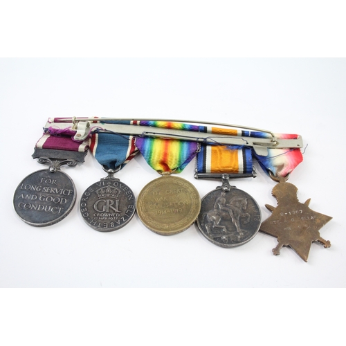 385 - Mounted WW1 GVI Coronation Medal Group, Trio Pte A.G. Dellar LSGC Sjt Dellar