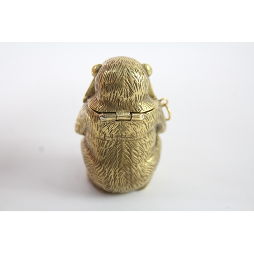 405 - Vintage Brass Novelty Monkey Tobacciana Vesta / Match Case (52g)