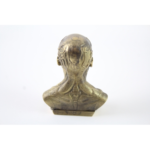 406 - Vintage Brass Novelty Head Form Tobacciana Vesta / Match Case (72g)