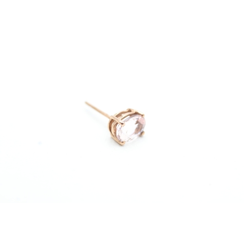 45 - 9ct rose gold morganite set stud earrings (1.2g)