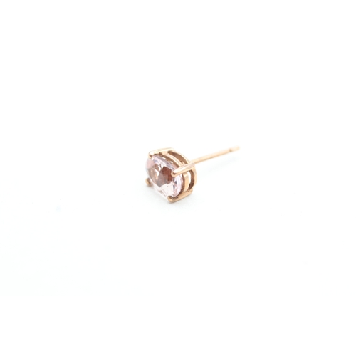 45 - 9ct rose gold morganite set stud earrings (1.2g)