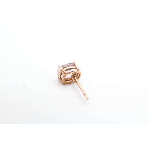 45 - 9ct rose gold morganite set stud earrings (1.2g)