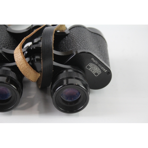 451 - Carl Zeiss Jena Deltrintem Multi-Coated 8x30 Binoculars Working w/ Original Case