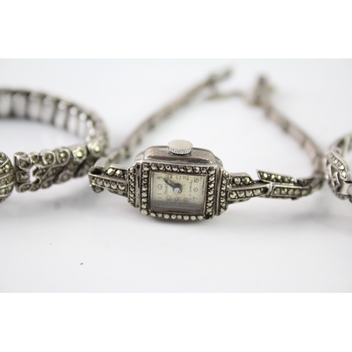 456 - Women's Vintage Mixed Purity Silver Watches Hand-Wind WATCH RUNS