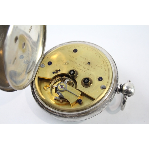 467 - JW Benson 'Ludgate' 925 Silver Pocket Watch Key-Wind  WATCH RUNS